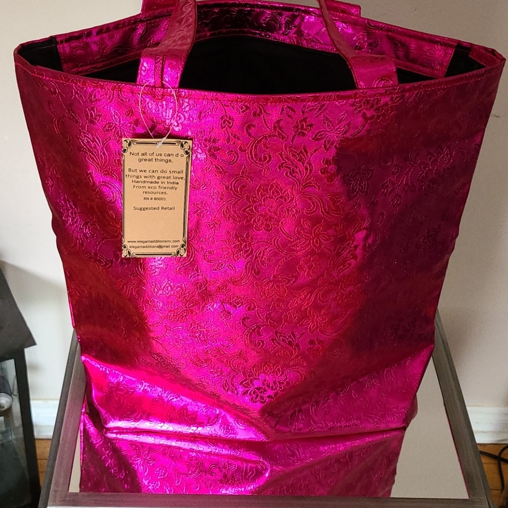 Pink embellished tote by elegant additions